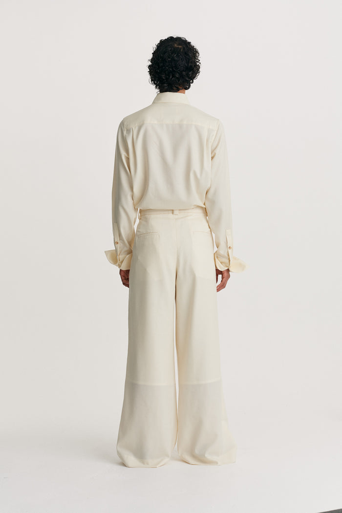 King & Tuckfield Wide Leg Trouser VANILLA