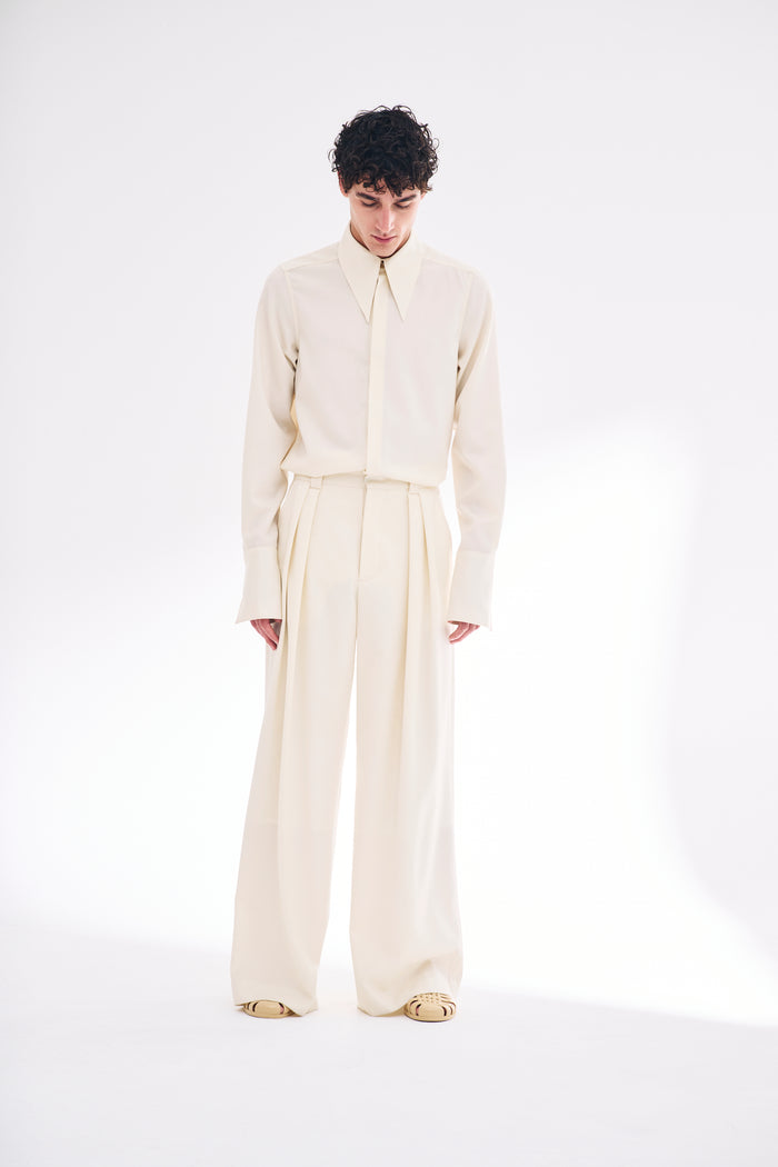 King & Tuckfield Wide Leg Trouser VANILLA