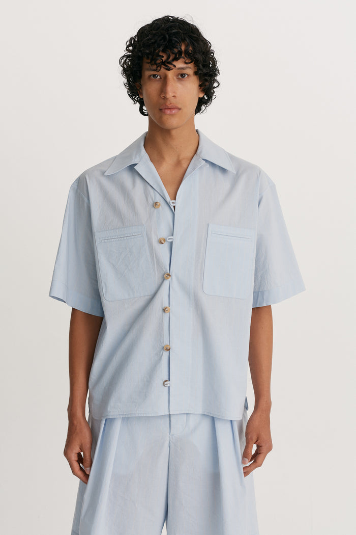 King & Tuckfield Wide Sleeve Shirt BLUE