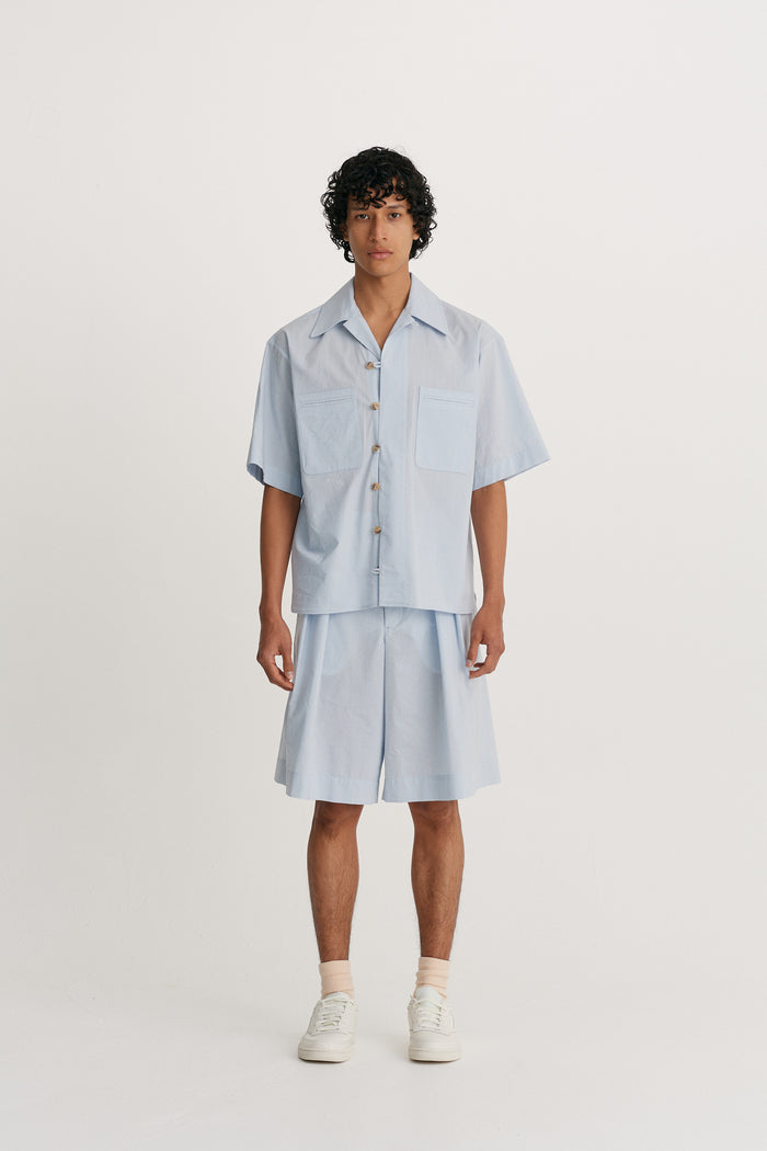 king & tuckfield Wide Sleeve Shirt BLUE