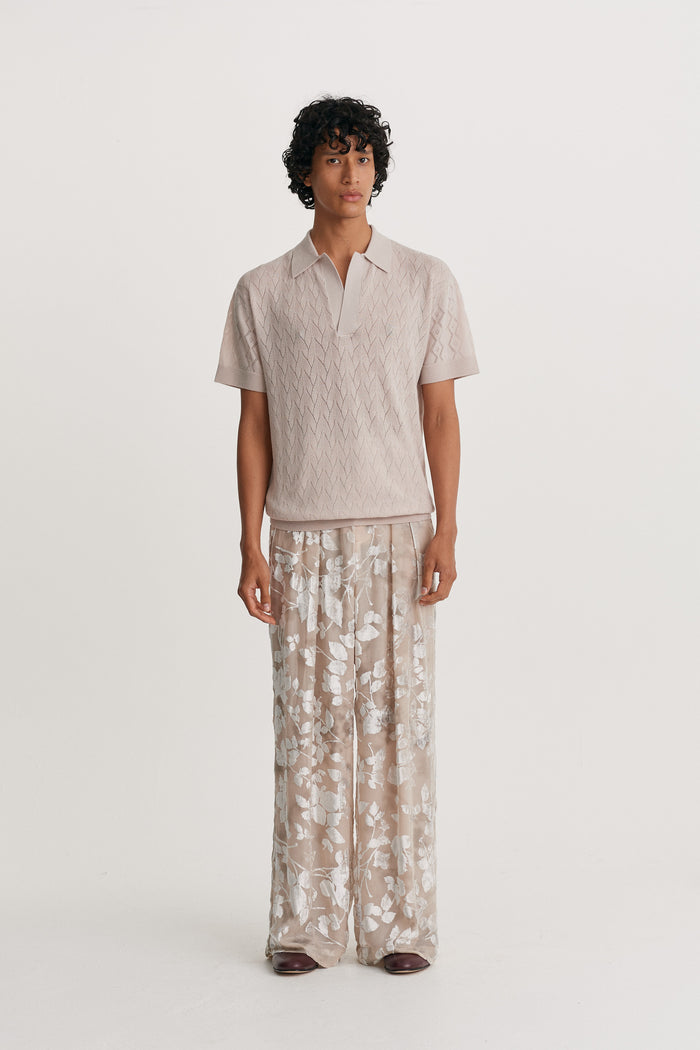 King & Tuckfield Lightweight Contrast Textured Polo GREY