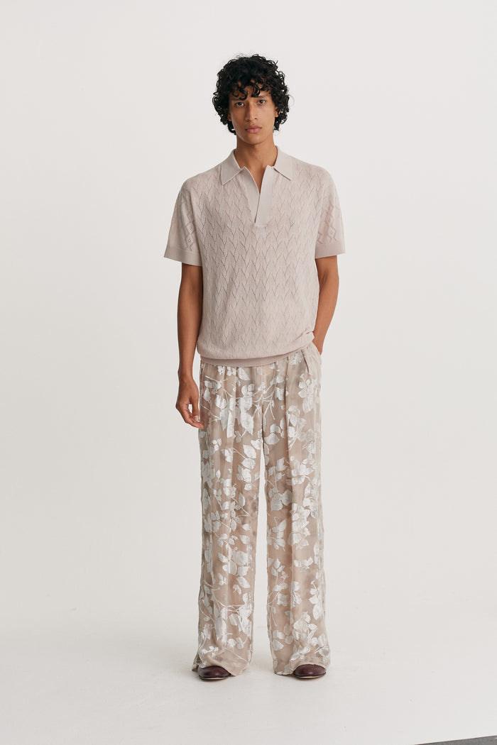 King & Tuckfield Lightweight Contrast Textured Polo GREY