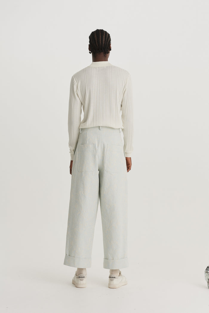 King & Tuckfield LS Classic Polo Irregular Rib VANILLA