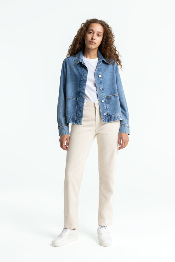 kings of indigo CAROLINE CROPPED CLEAN RECYCLED ECRU