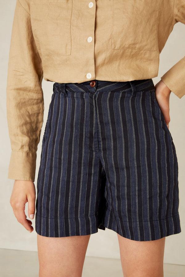 Kings Of Indigo BANGJA BLUE LINEN STRIPE