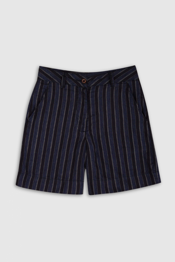 kings of indigo BANGJA BLUE LINEN STRIPE