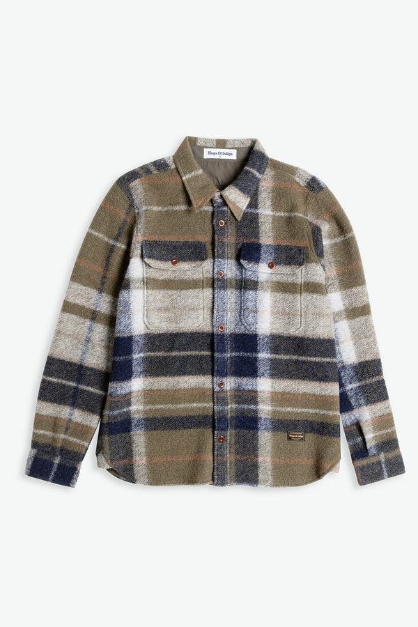 kings of indigo DONOVAN BURNT OLIVE CHECK