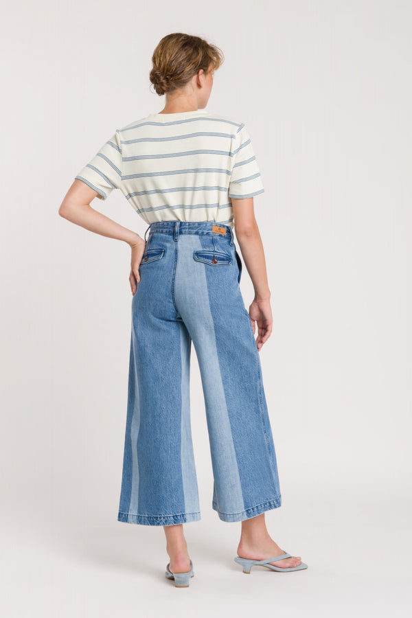 Kings Of Indigo LILIBET CROPPED BLUE REEF PANEL