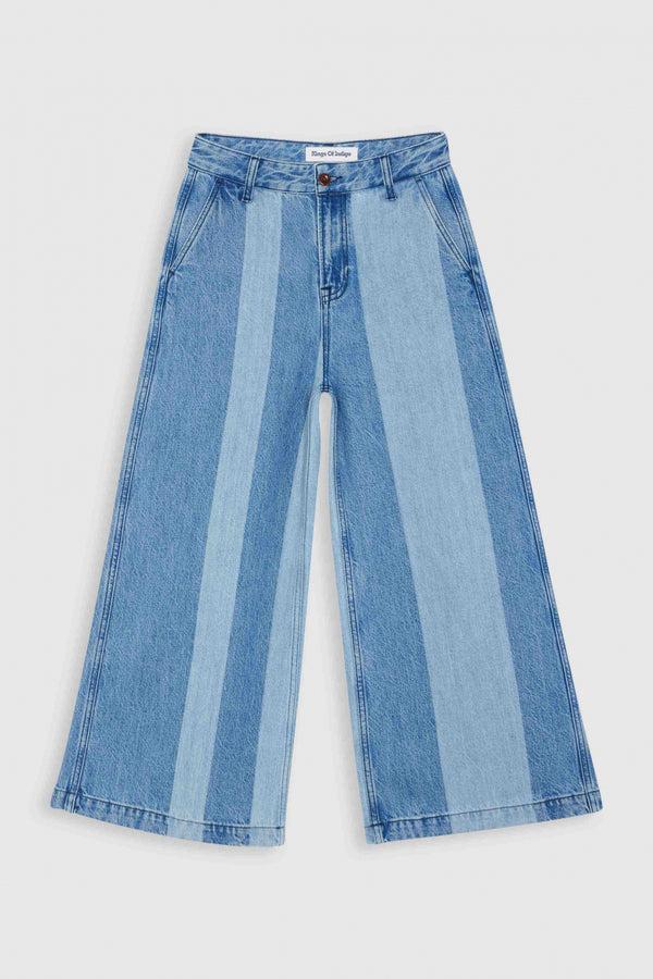 kings of indigo LILIBET CROPPED BLUE REEF PANEL