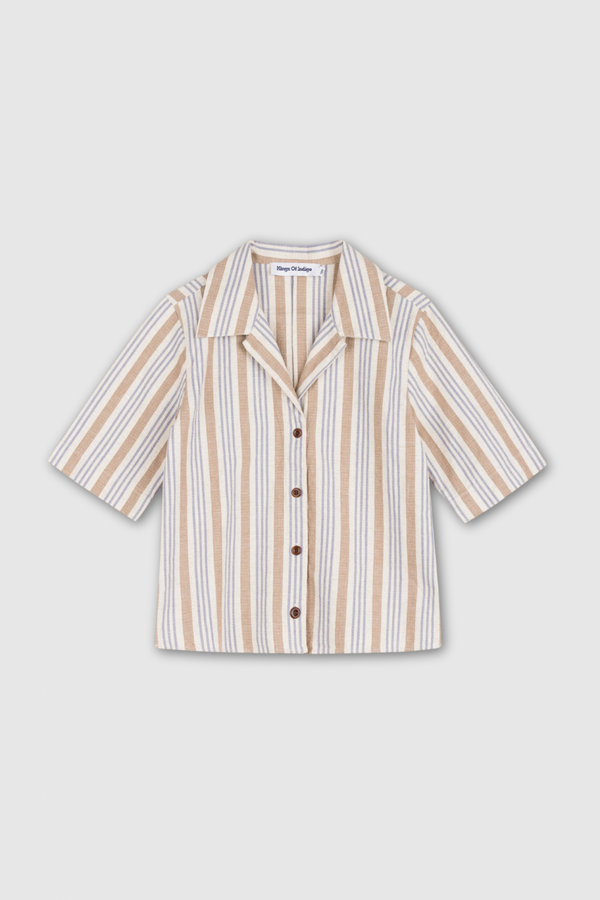 kings of indigo MORRIGAN ECRU HEMP STRIPE