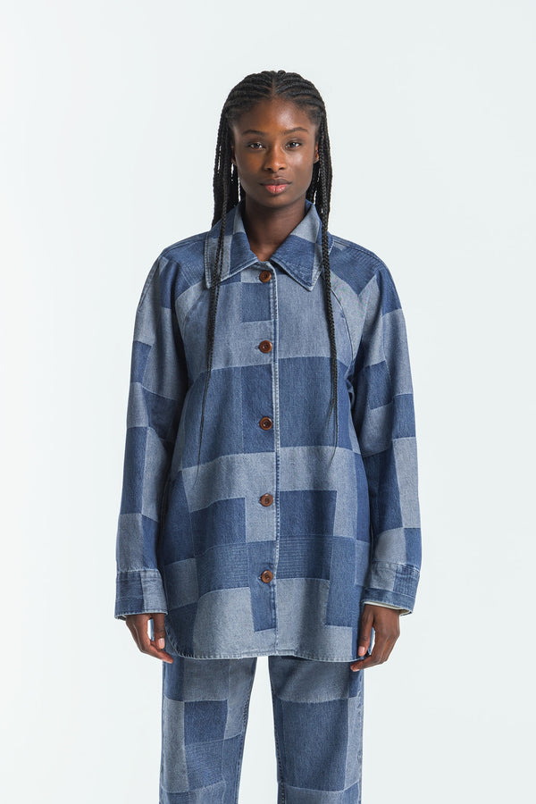 kings of indigo SEIMEI JACQUARD DENIM