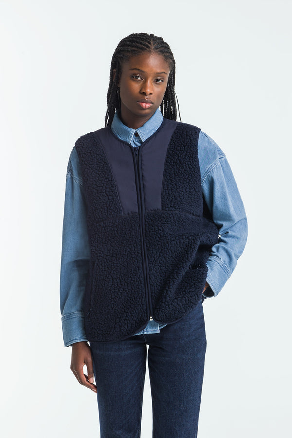 kings of indigo TENJI MARITIME BLUE SHERPA