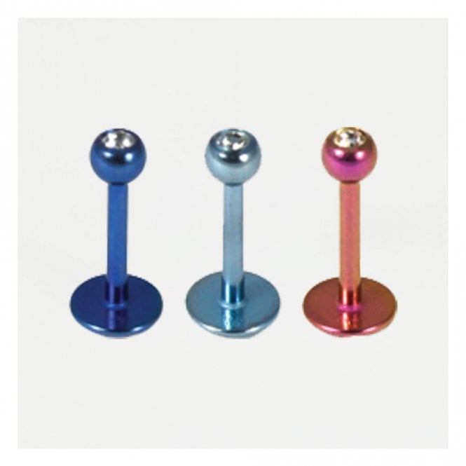 kingsley ryan Anodised Titanium Jewelled Labret - 1.2mm