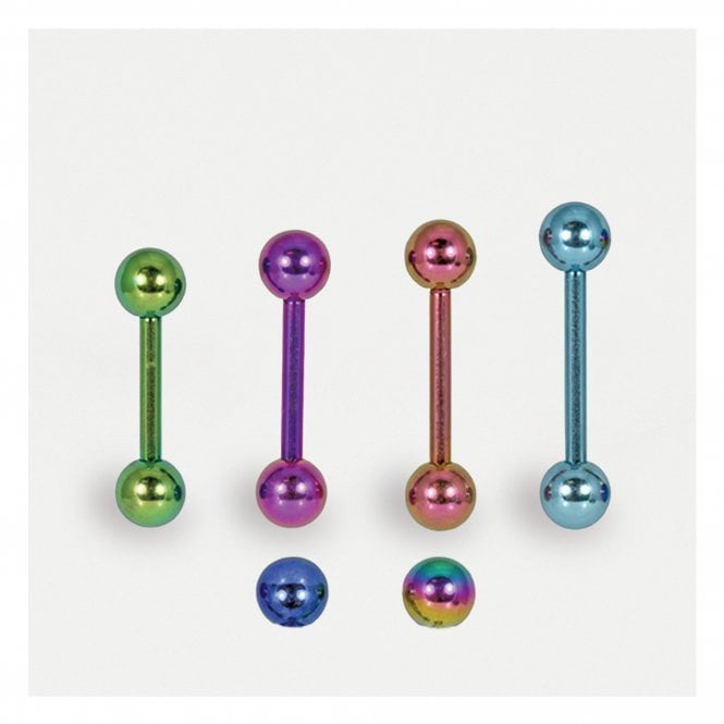 kingsley ryan Anodised Titanium Straight Barbell - 1.2mm