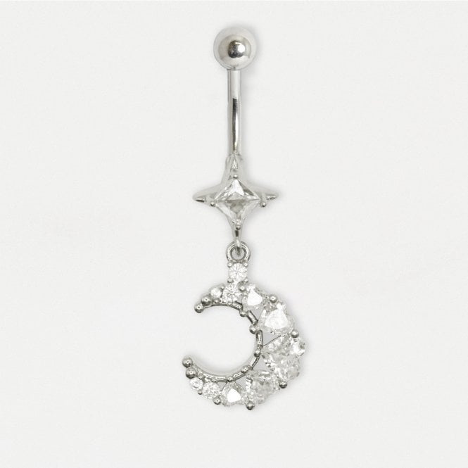 kingsley ryan Belly Bar with 4 Point Star and Crescent