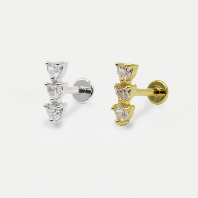 kingsley ryan Crystal Heart Trio Labret - Internally Threaded