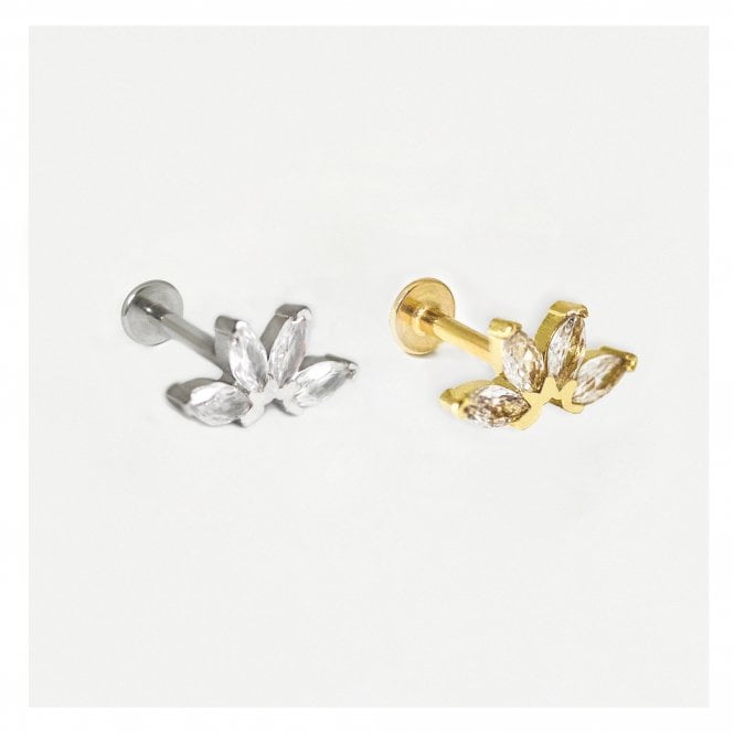 kingsley ryan CZ Petal Kiss Labret Stud - Internally Threaded 1.2mm