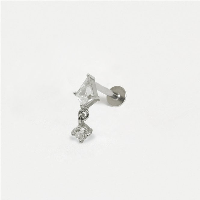 kingsley ryan Diamond Dewdrop Threaded Stud Earring - Internally Threaded
