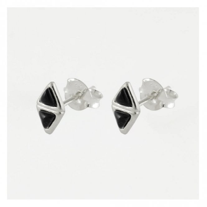 kingsley ryan Double Triangle With Black Onyx Studs