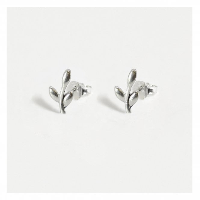 kingsley ryan Ear Studs with Tiny Whispering Leaves