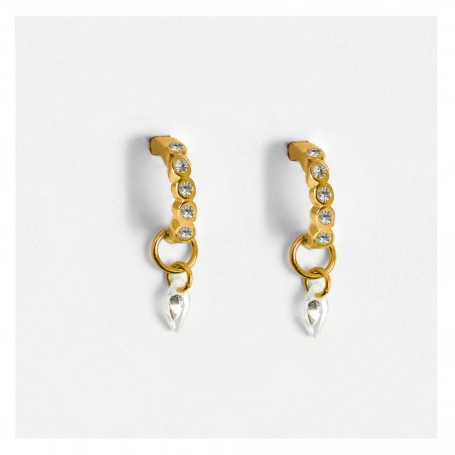 kingsley ryan Gold Glam Rox Charm Huggie Hoop Earrings