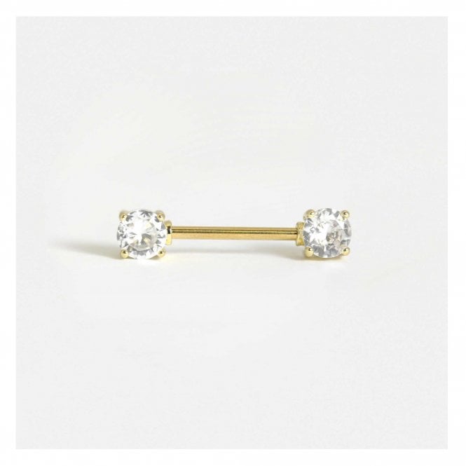 kingsley ryan Gold PVD Steel Brillance Jewel Nipple Barbell