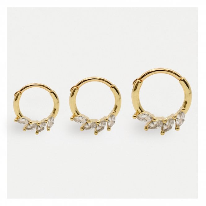 kingsley ryan Gold PVD Steel Marquise Marvel Segment Ring - 1.2mm