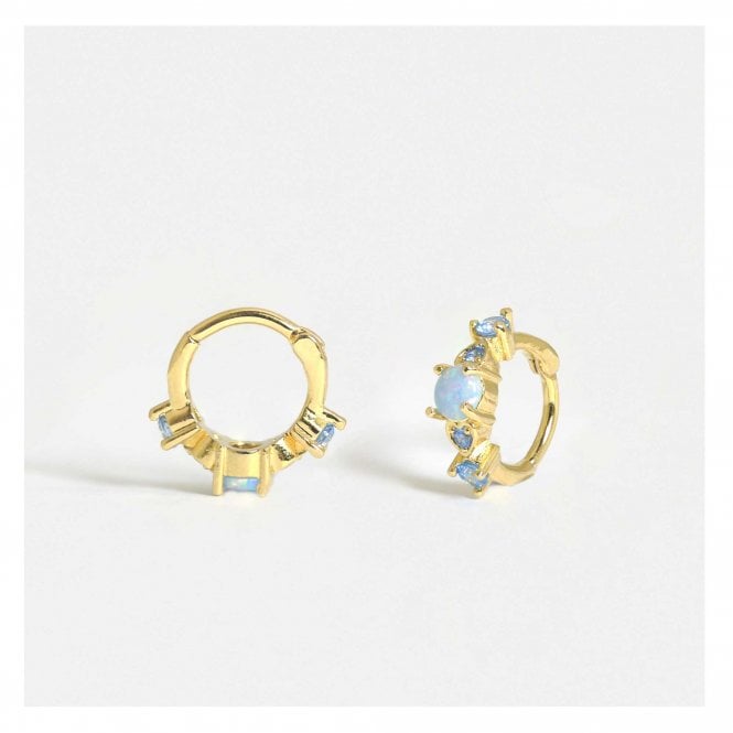 kingsley ryan Gold PVD Steel Steel Opal Hinged Segment Ring- 1.2mm