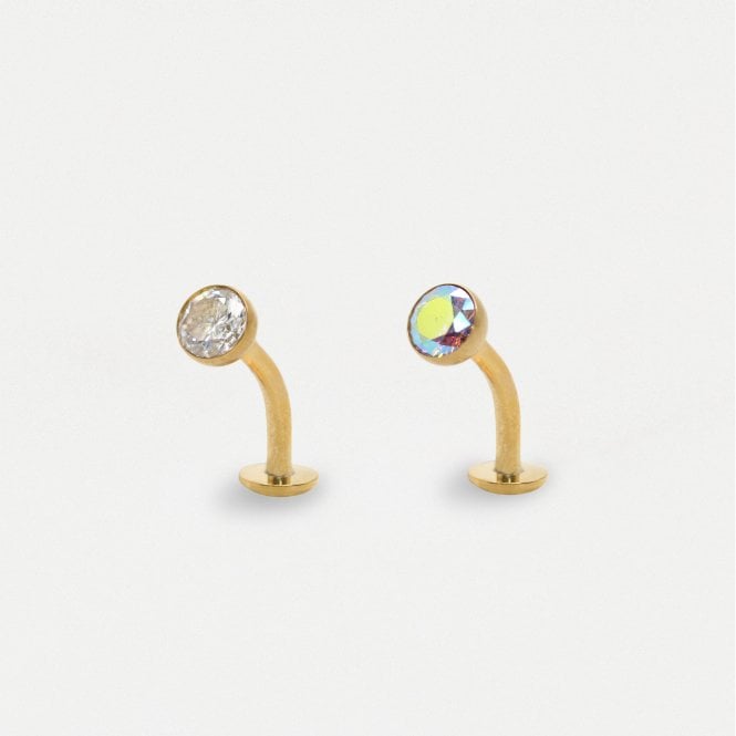 kingsley ryan Gold PVD Titanium Jewel Floating Belly Bar