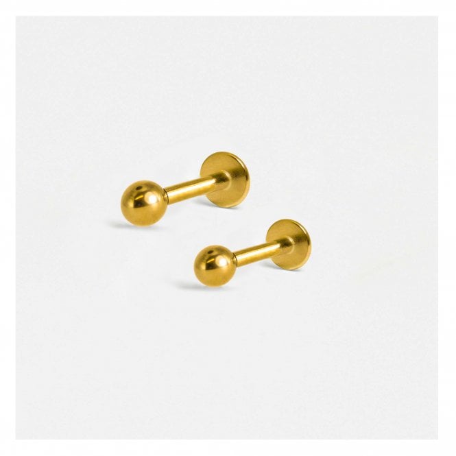 kingsley ryan Gold PVD Titanium Labret with Plain Ball - 1.2mm