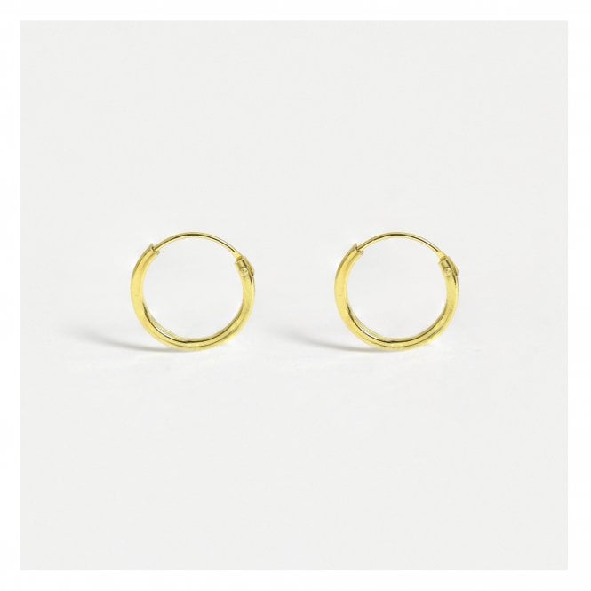 kingsley ryan Gold Square Cut Hoop Earrings 10mm & 12mm