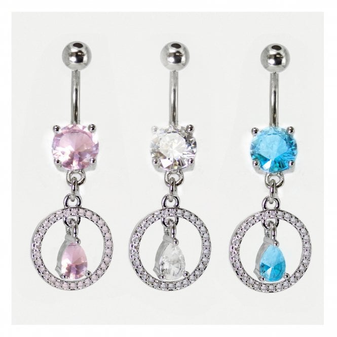 kingsley ryan Belly Bar with Teardrop Halo