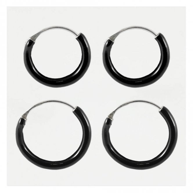 kingsley ryan Black Hoop Earrings - 8mm