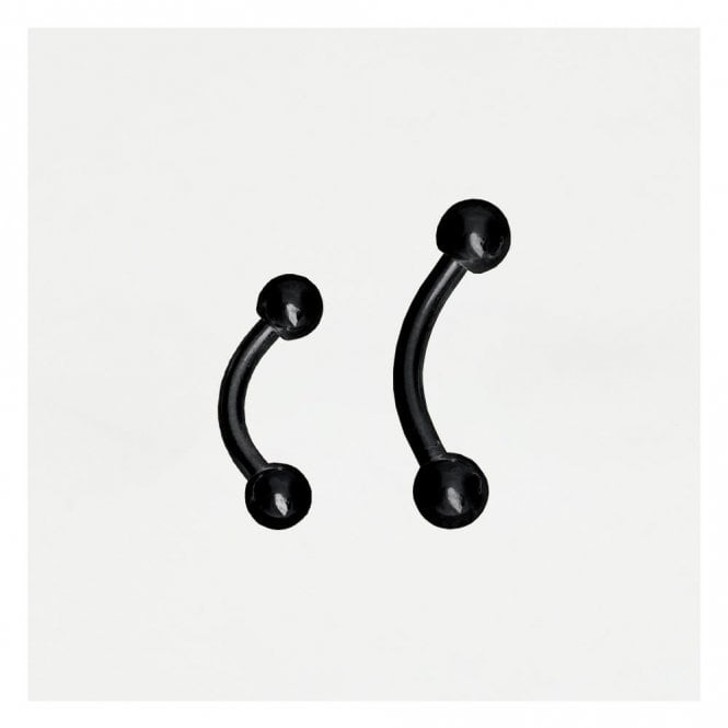 kingsley ryan Black PVD Steel Curved Barbell - 1.2mm