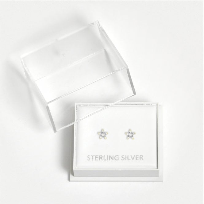 kingsley ryan Boxed Gold Star Clear CZ Studs - 4mm