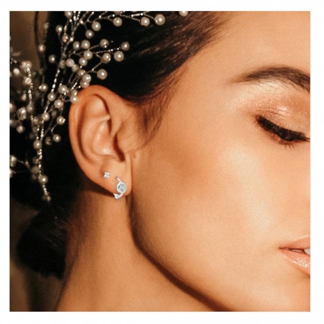 kingsley ryan Classic Bezel Gemset Hoop - 8mm