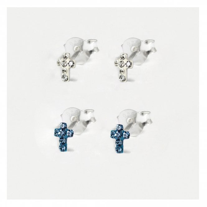 kingsley ryan Crystal Cross Earrings