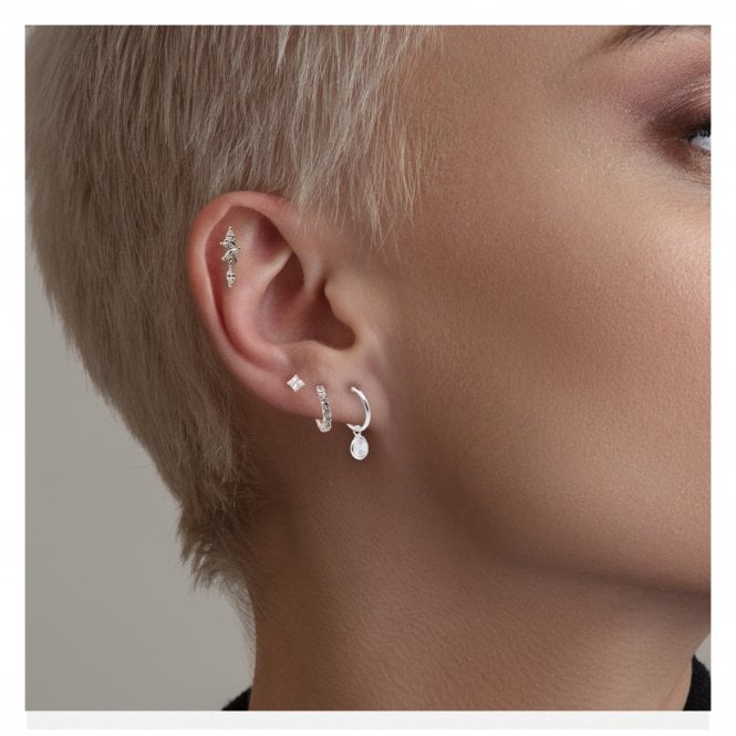 kingsley ryan Crystal Drop Hoops - 12mm