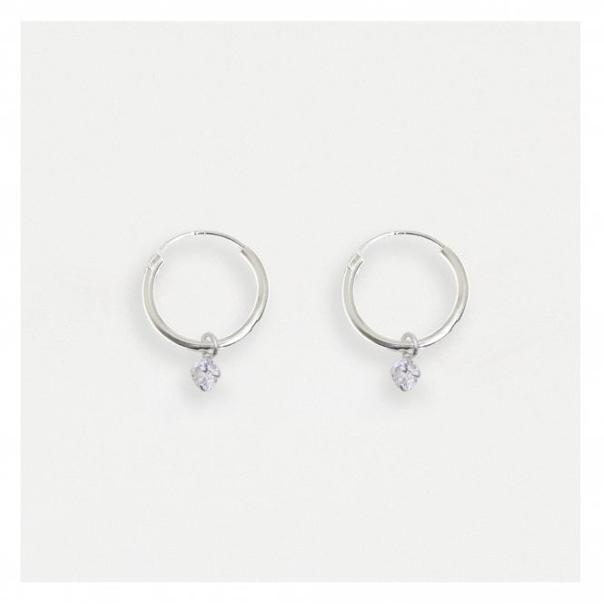 kingsley ryan Crystalle Charm Hoop Earrings