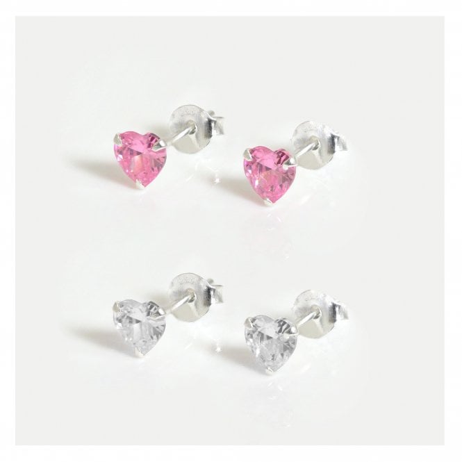 kingsley ryan CZ Heart Ear Stud 4 - 6mm