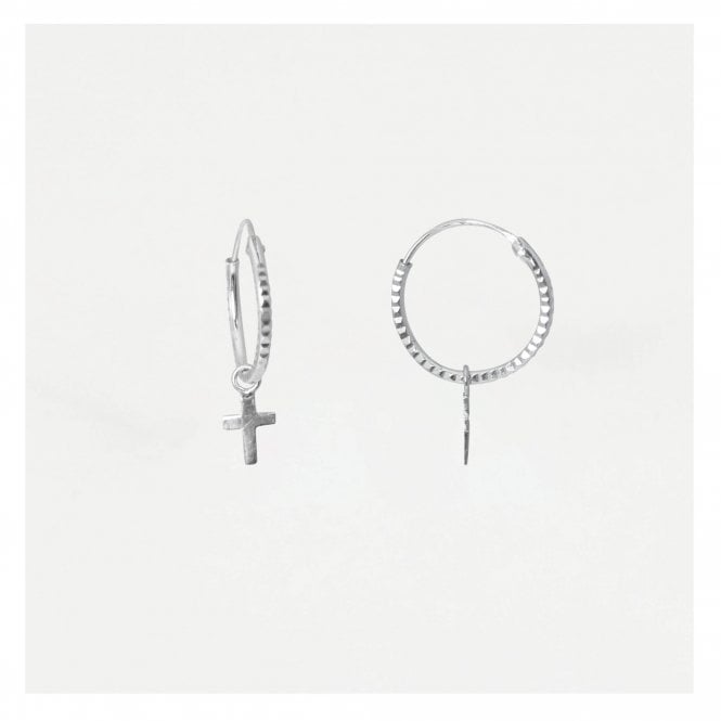 kingsley ryan Dangley Cross Hoop Earrings
