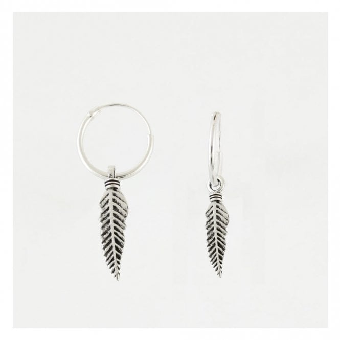 kingsley ryan Dangly Feather Hoop Earrings