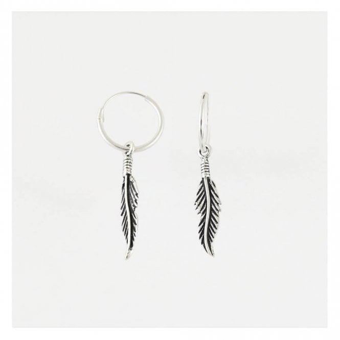 kingsley ryan Dangly Quill Feather Hoop Earrings