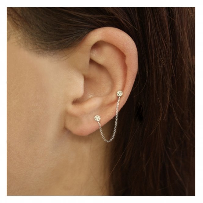 kingsley ryan Double Gem Stud with Chain