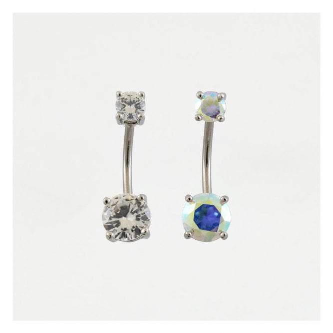 kingsley ryan Double Gemset Belly Bar