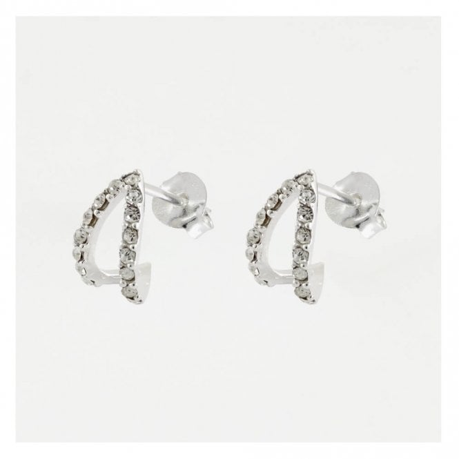 kingsley ryan Double Gemset Hoop Studs