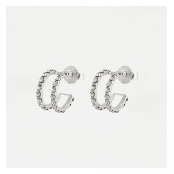 kingsley ryan Double Gemset Hoop Studs