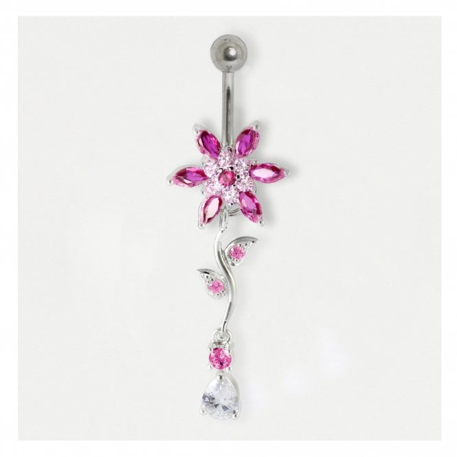kingsley ryan Gemset Flower Dangle Belly Bar