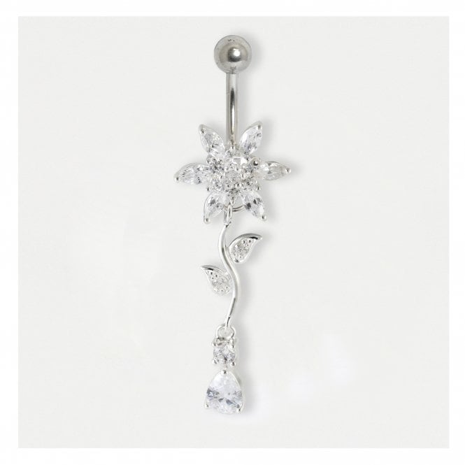 kingsley ryan Gemset Flower Dangle Belly Bar