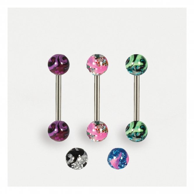 kingsley ryan Glitter Swirl Straight Barbell